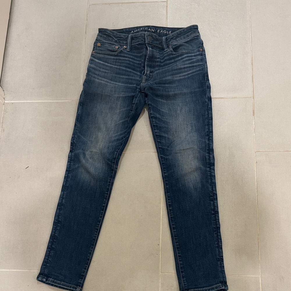 American Eagle Outfitters Men's Dark Blue Slim Jeans